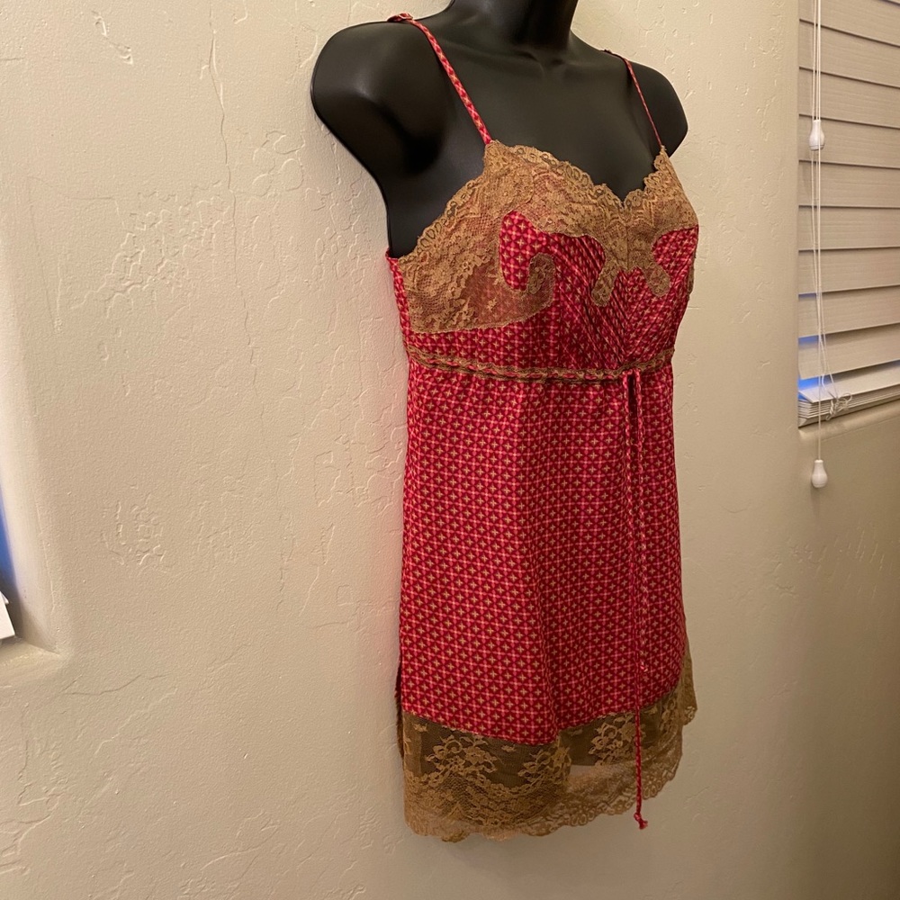 Express Red & Brown Lace Camisole Top Size XS NWT - Picture 2 of 10